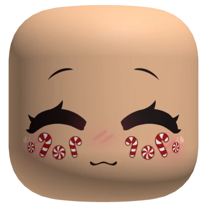 Christmas Happy Candy Cane Blush Face