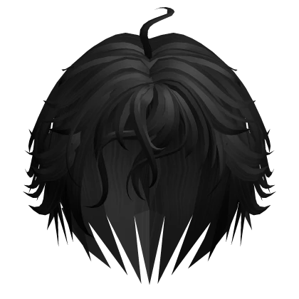 Short Messy Wavy Hair in Black