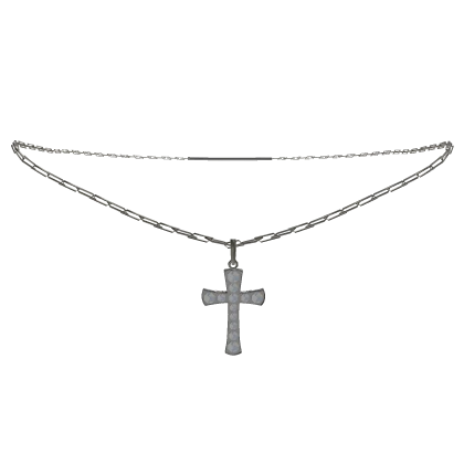 silver cross chain with diamonds