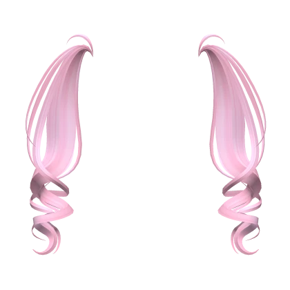 Soft Curly Pigtail Extensions in Pink