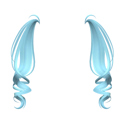 Soft Curly Pigtail Extensions in Blue