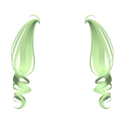 Soft Curly Pigtail Extensions in Sage Green