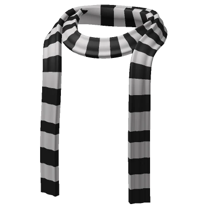 Skinny Black and White Striped Scarf 3.0