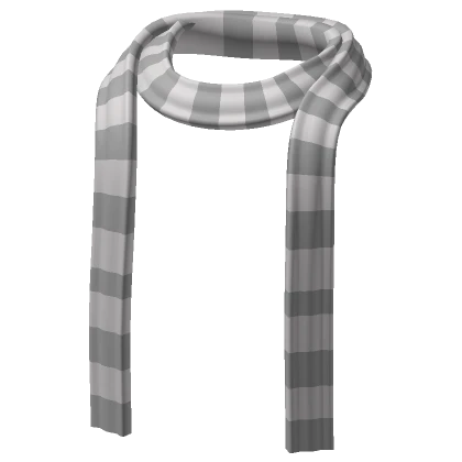 Striped Skinny Scarf in White and Gray 3.0