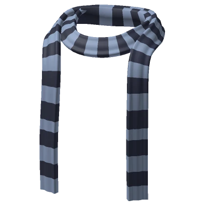 Striped Skinny Scarf in Blue and Navy