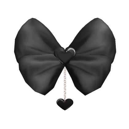 Elegant Black Heart Ribbon