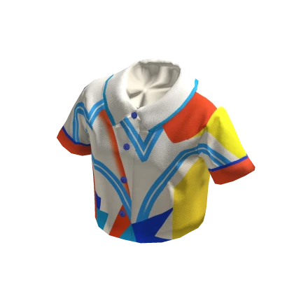 White polo crop top graphic shirt - DRESSX