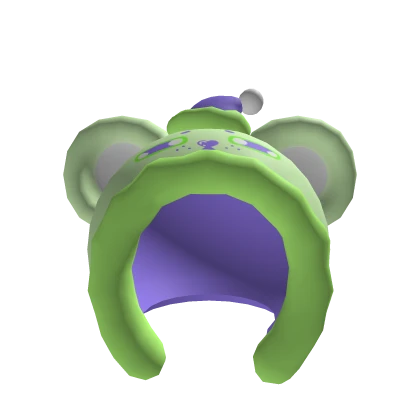 ♪ Cute silly green/purple bear zombie hood ♫