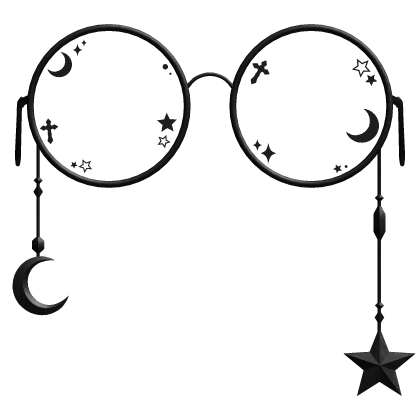 Black Celestial Moon Star Glasses