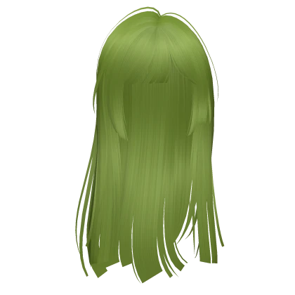 layered silky flowy hime cut (green)