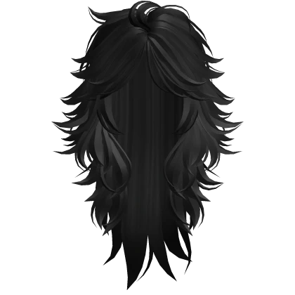 Long Fluffy Wolf Cut (Black)