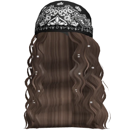 Black Bandana Wavy Hair (Brown)