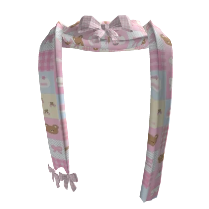 igari pink bear cottage twee mori kei soft scarf