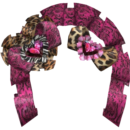 Gyaru Animal Print Ruffled Headband Bow Bonnet