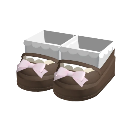  ꒰♡꒱ : neapolitan platform doll ruffled mary janes