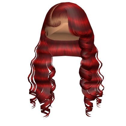 Chic Curled Side Part in Red