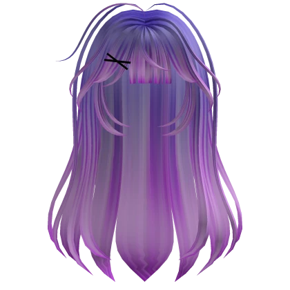 Messy Cute Purple & Pink Hair w Black Clip
