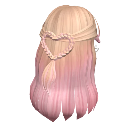 🍀Valentine Heart Braid Half Up (Pink/Blonde)