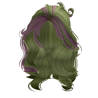 Voluminous Foxy Hairstyle in Green Pink