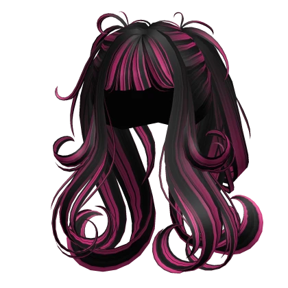 Magical Wispy Swirl Pigtails in Black & Pink