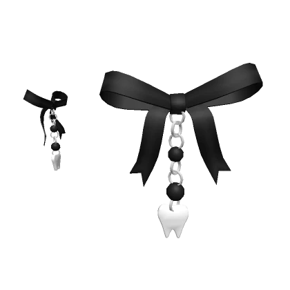 ♡ kawaii tooth hairbows black