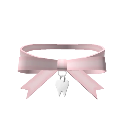 ♡ 3.0 kawaii tooth charm choker pink