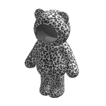 leopard onesie plushie white