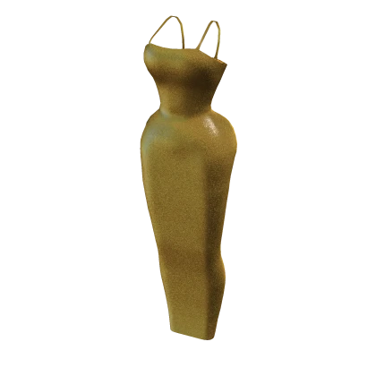 Tight Long Gold Dress