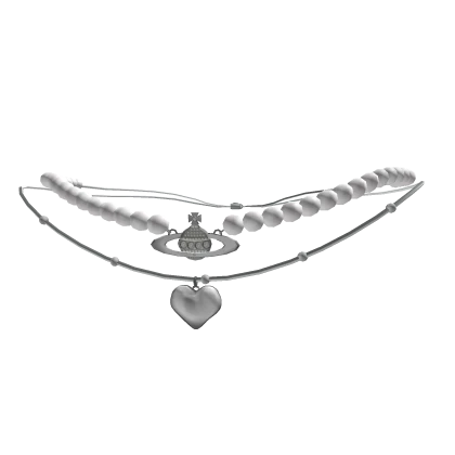 y2k pearls & heart necklace 1.0 