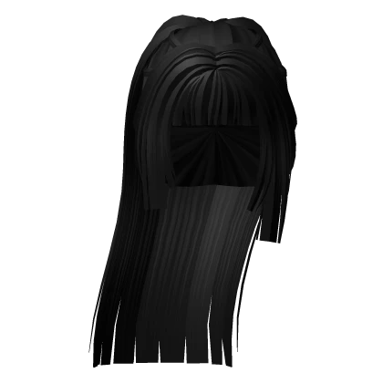 Long Flowy Anime Hime Cut Ponytail in Black