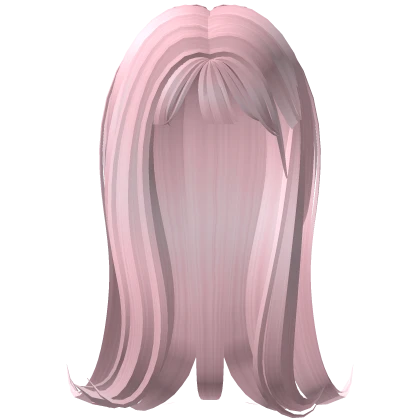 ♡ Long Dolly Hair With Bangs (Pink) ♡