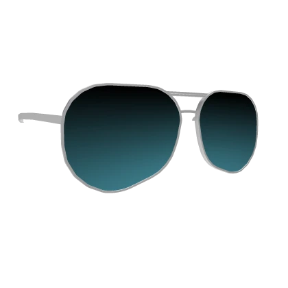 White, Baby Blue, Black Aviators Sunglasses