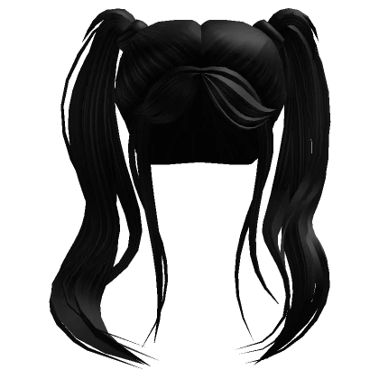 Long Wavy Fluffy Pigtails in Black