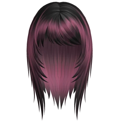 wispy emo scene angel ring hair (black & pink)