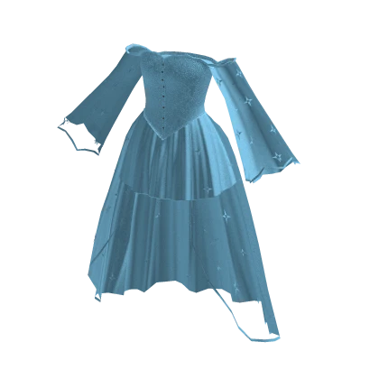 Baby blue princess transparent high low dress
