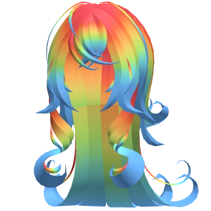 Swirly Rainbow Dash Curly Hair