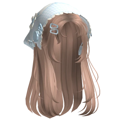 Milktea Wispy Hair W/ Mori Kei Blue Bonnet