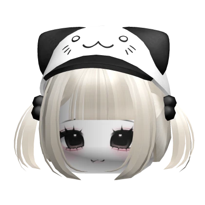 ♡ moe cute face w/ kitty cap pigtails in blonde