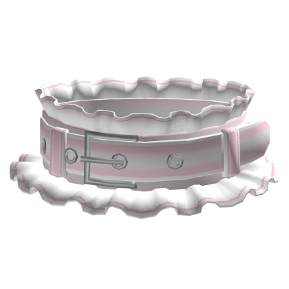 Pink Collar Choker w White Ruffles