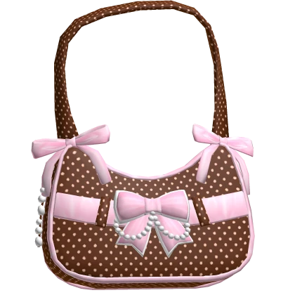 ♡ Pink & Brown Polka dot Cookie Beret ♡
