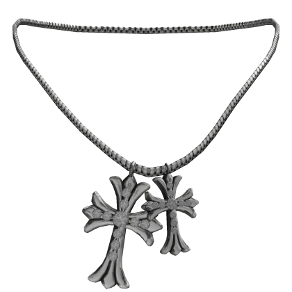 Double Diamond Chrome Crosses Necklace [3.0]