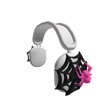 Neon Pink Spider Web Headphones (WHITE)