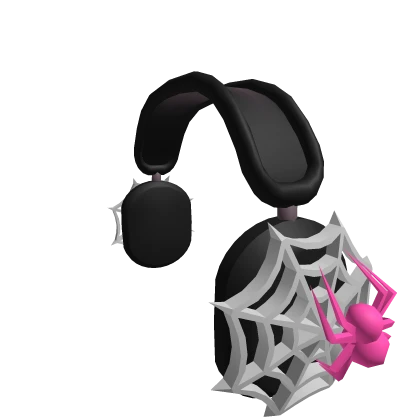 Neon Pink Spider Web Headphones