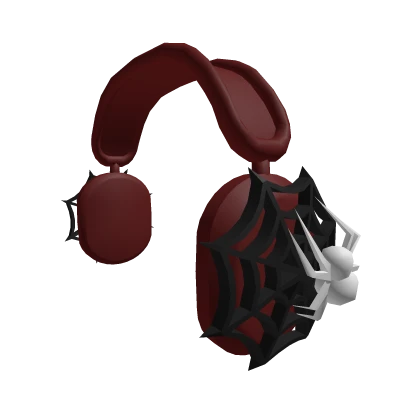 White Spider Web Headphones (RED)