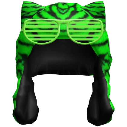 Fuzzy Scene Kitty Ushanka (Green Zebra)
