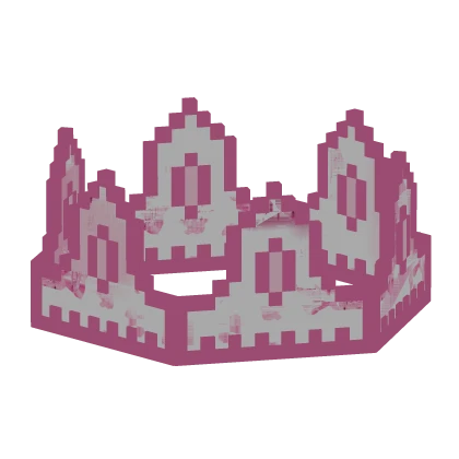 Lemonade Pink White Animated Glitch 8-Bit Crown
