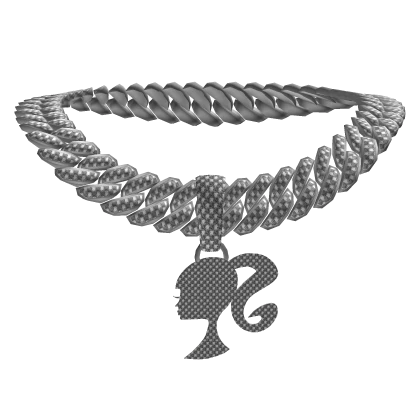 Iced Out Silver Barbie Chain