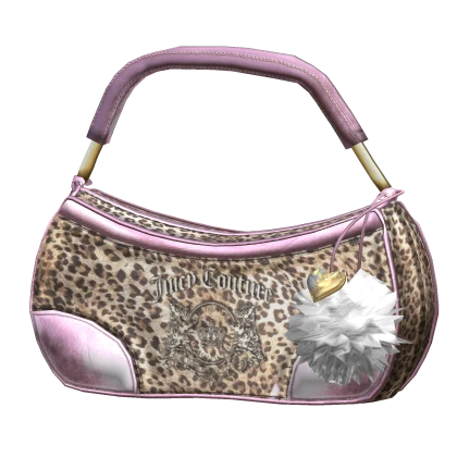 Y2K Juicy Velvet Couture Bag in Pink Leopard Print