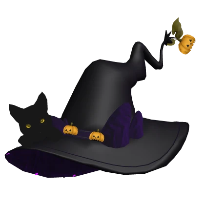 Kawaii Witch Kitty Pumpkin Hat