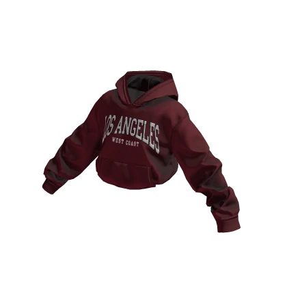 Oversize Crop Hoodie (Maroon)